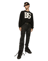 Round-neck cotton sweater with DG logo - | Dolce & Gabbana