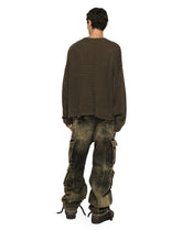 Round-neck linen sweater with DG logo - | Dolce & Gabbana