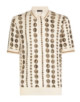 Coin print silk polo shirt - | Dolce & Gabbana