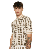 Coin print silk polo shirt - | Dolce & Gabbana
