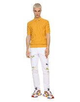 3D-diamond silk jacquard polo-shirt - | Dolce & Gabbana
