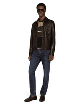 Striped silk polo-shirt with DG embroidery - | Dolce & Gabbana