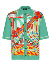 Polo-shirt with carretto-print panel - | Dolce & Gabbana