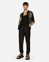 Coin print polo shirt with panel - | Dolce & Gabbana