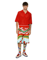 Mesh-look cotton polo-shirt with logo - | Dolce & Gabbana
