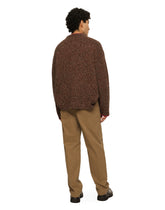 Melange wool round-neck sweater with DG logo inlay - | Dolce & Gabbana