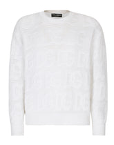 Cotton jacquard sweater with all-over jacquard DG - | Dolce & Gabbana