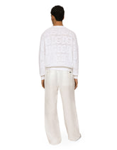 Cotton jacquard sweater with all-over jacquard DG - | Dolce & Gabbana