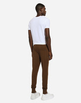 Jogging pants in wool and cashmere knit - | Dolce & Gabbana