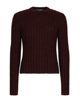 Ribbed wool round-neck sweater - | Dolce & Gabbana