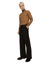 Silk jacquard turtleneck sweater with DG logo - | Dolce & Gabbana