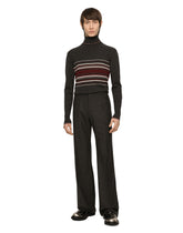 Wool turtle-neck sweater with contrasting stripes - | Dolce & Gabbana
