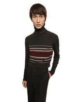 Wool turtle-neck sweater with contrasting stripes - | Dolce & Gabbana