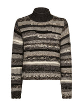 Wool sweater with contrasting uneven stripes - | Dolce & Gabbana