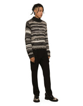 Wool sweater with contrasting uneven stripes - | Dolce & Gabbana