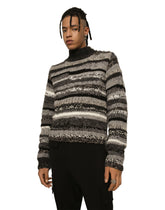 Wool sweater with contrasting uneven stripes - | Dolce & Gabbana