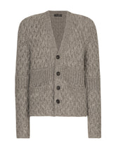 Alpaca wool and cotton cable-knit cardigan - | Dolce & Gabbana