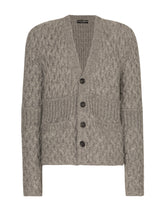 Alpaca wool and cotton cable-knit cardigan - | Dolce & Gabbana