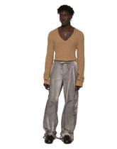 Ribbed camel V-neck sweater - | Dolce & Gabbana