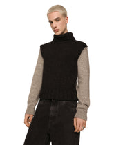 Two-tone wool and alpaca turtle-neck sweater - | Dolce & Gabbana