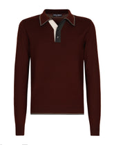 Wool polo-shirt with contrasting details - | Dolce & Gabbana