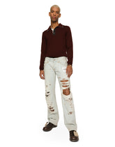 Wool polo-shirt with contrasting details - | Dolce & Gabbana