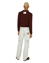 Wool polo-shirt with contrasting details - | Dolce & Gabbana