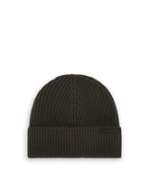 CASHMERE WOOL KNITTED HAT WITH BRANDED LABEL - | Dolce & Gabbana