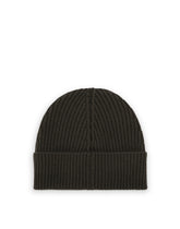 CASHMERE WOOL KNITTED HAT WITH BRANDED LABEL - | Dolce & Gabbana