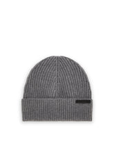 VIRGIN WOOL KNITTED HAT WITH BRANDED LABEL - | Dolce & Gabbana