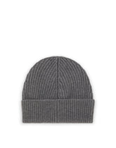 VIRGIN WOOL KNITTED HAT WITH BRANDED LABEL - | Dolce & Gabbana