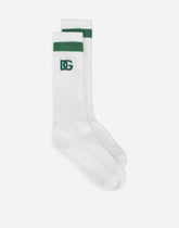 Ribbed socks with DG logo - | Dolce & Gabbana