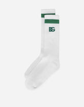 Ribbed socks with DG logo - | Dolce & Gabbana
