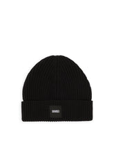 Knit cashmere and wool hat with DGVIB3 patch - | Dolce & Gabbana