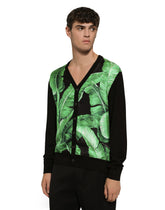 Banana-tree-print silk cardigan - | Dolce & Gabbana