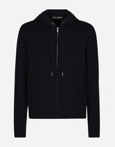 Wool and silk zip-up hoodie - | Dolce & Gabbana