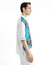 Silk and cotton shirt with bandanna print - | Dolce & Gabbana