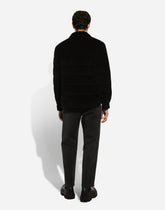 Wool round-neck sweater with DG logo - | Dolce & Gabbana