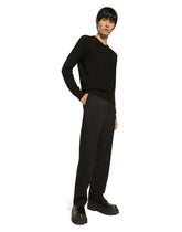 Silk round-neck sweater with all-over DG logo - | Dolce & Gabbana