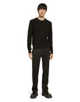Silk round-neck sweater with all-over DG logo - | Dolce & Gabbana