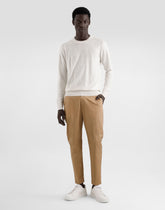 Crewneck silk sweater with allover DG logo embroidery - | Dolce & Gabbana