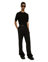 Silk round-neck sweater with all-over DG logo - | Dolce & Gabbana