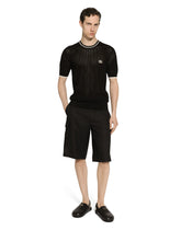 Round-neck cotton sweater with DG logo - | Dolce & Gabbana