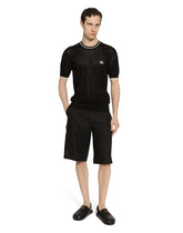 Round-neck cotton sweater with DG logo - | Dolce & Gabbana