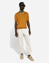 Silk round-neck sweater with DG embroidery - | Dolce & Gabbana