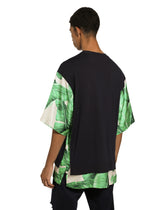 Round-neck silk sweater with banana tree print - | Dolce & Gabbana