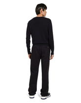 Round-neck virgin wool sweater with DG logo - | Dolce & Gabbana