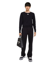 Round-neck virgin wool sweater with DG logo - | Dolce & Gabbana