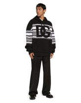 Hoodie with DG logo inlay - | Dolce & Gabbana