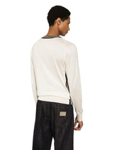 Silk V-neck sweater with DG embroidery - | Dolce & Gabbana